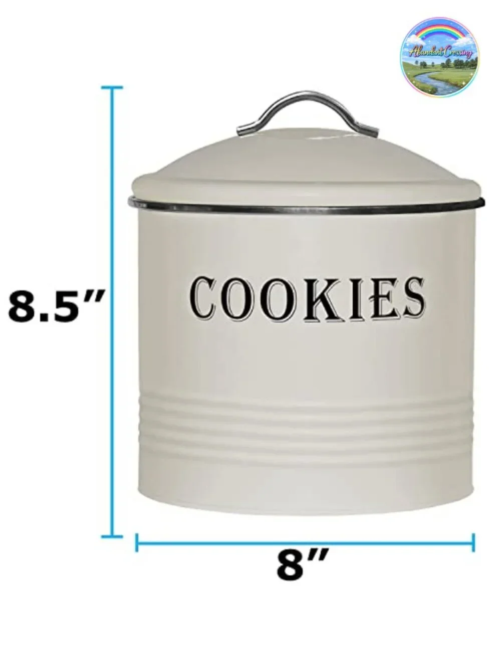 Vintage Farmhouse Metal Cookie Jar - Airtight Kitchen Canister